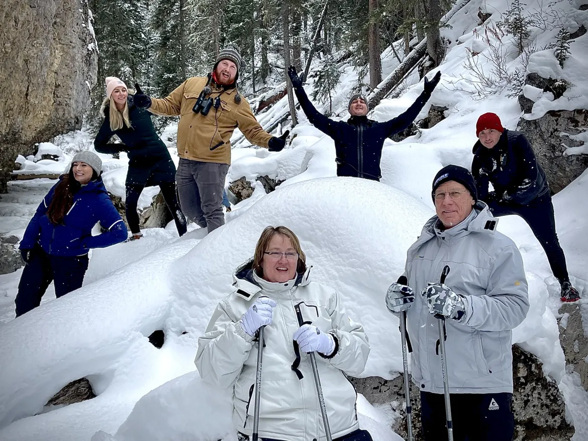 Snowshoeing in Yellowstone 